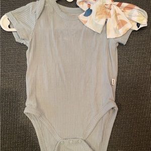Bamboo onesie with bamboo bow